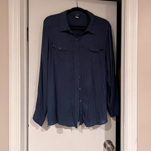 Long sleeve navy button down